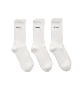 Gant Confezione da tre paia di calzini sportivi bianchi