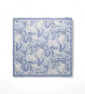 Gant Leno de seda Magnolia Print azul