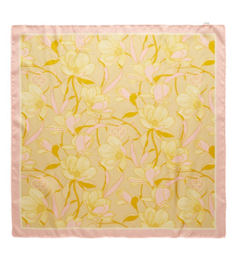 Gant Seidenschal Magnolia Print gelb