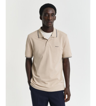 Gant Beigefarbenes Piqu-Poloshirt