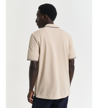 Gant Beigefarbenes Piqu-Poloshirt