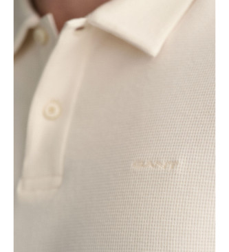 Gant White cream piqu polo shirt