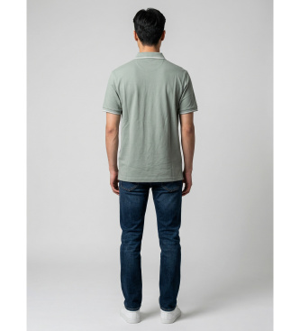 Gant Polo majica Pique z zelenimi obrobami