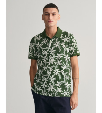 Gant Polo majica Palm Lei Print green piqué