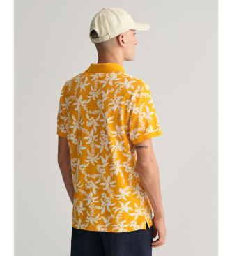 Gant Żółta koszulka polo z nadrukiem Palm Lei