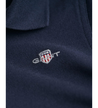 Gant Shield Otroška polo majica s pikčastim vzorcem v mornariški barvi