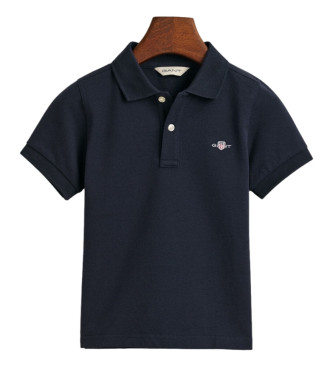 Gant Shield Kids marineblaues Piqu-Poloshirt