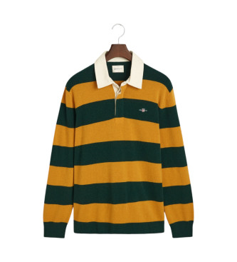 Gant Polo ray en laine de mouton extra fine marine, jaune, vert