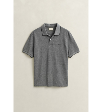 Gant Dwukolorowa szara koszulka polo