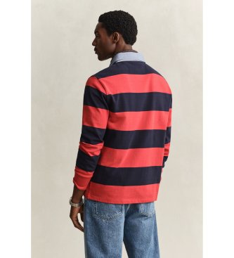 Gant Polo Heavy a righe con colletto in chambray rosso