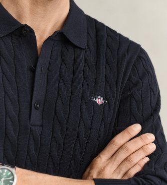 Gant Polo point tricoté marine