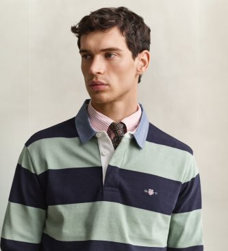 Gant Groen gestreepte polo