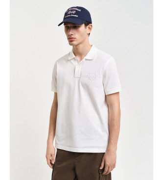 Gant Polo con scudo tonale bianco sporco