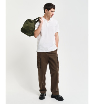 Gant Tonal Shield Polo Shirt Off White