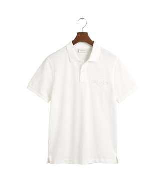 Gant Polo con scudo tonale bianco sporco