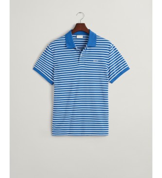 Gant Blue striped piqu polo shirt