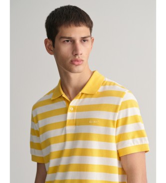Gant Żółta koszulka polo pique w szerokie paski