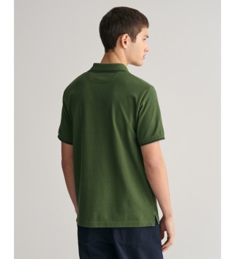Gant Koszulka polo Pique z zieloną lamówką