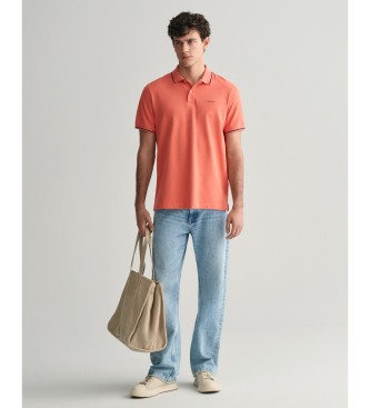 Gant Koszulka polo Pique z pomarańczową lamówką