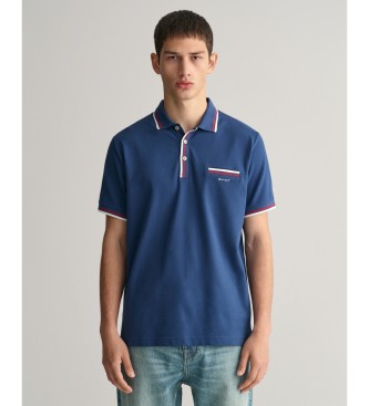 Gant Pique polo shirt with two-tone blue piping