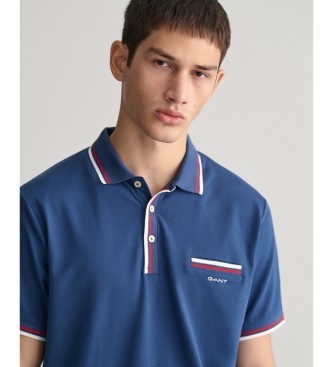 Gant Pique polo shirt with two-tone blue piping