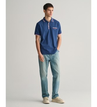 Gant Pique polo shirt with two-tone blue piping