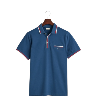 Gant Pique polo shirt with two-tone blue piping