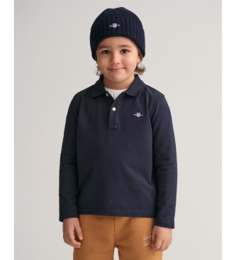 Gant Shield Kids navy langrmet pique polo shirt