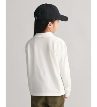 Gant Polo Shield  manches longues en piqu blanc