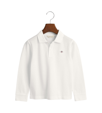 Gant Polo Shield  manches longues en piqu blanc