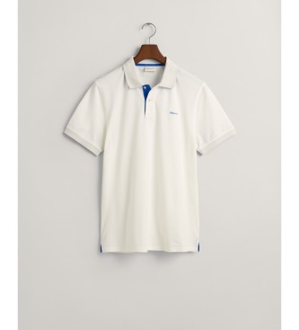 Gant Koszulka polo w kontrastowym kolorze złamanej bieli