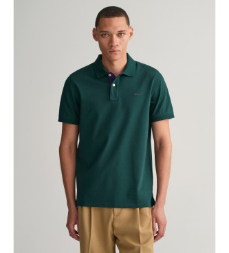 Gant Contrast green piqu polo shirt