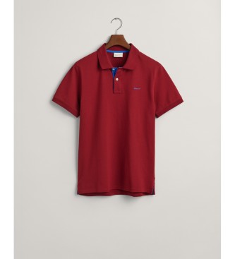 Gant Czerwona kontrastowa koszulka polo piqué