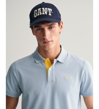 Gant Poloshirt i bl piqu med kontrastfarver