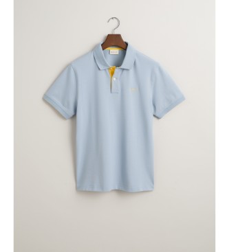 Gant Poloshirt i bl piqu med kontrastfarver