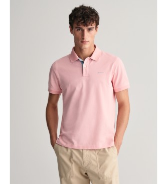 Gant Polo de piqu en contraste rosa