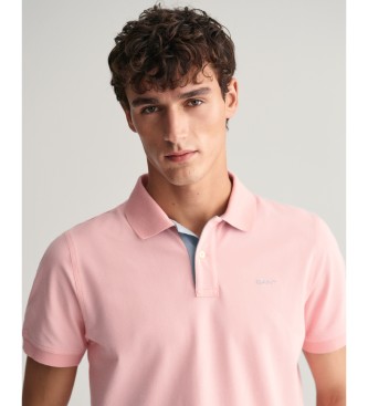 Gant Kontrastowa różowa koszulka polo piqué