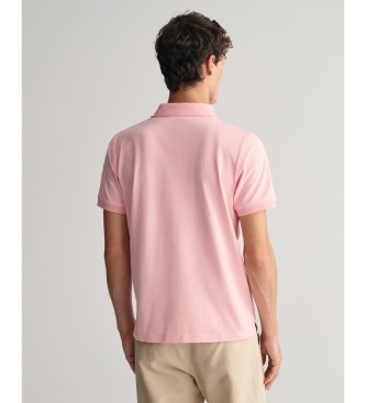 Gant Kontrastfarvet pink piqu polo shirt
