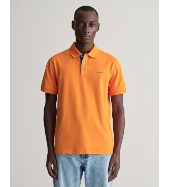 Gant Polo in piqu arancione a contrasto
