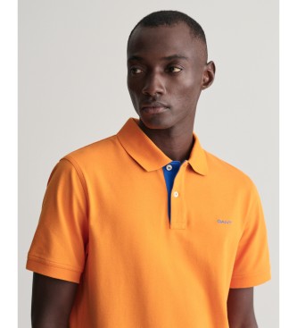 Gant Polo de piqu en contraste naranja