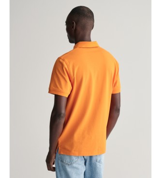 Gant Kontrastowa pomarańczowa koszulka polo piqué