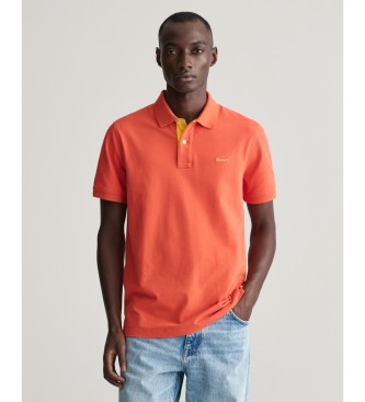 Gant Kontrastfarvet orange piqu-poloshirt