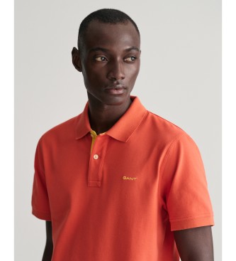 Gant Kontrastowa pomarańczowa koszulka polo piqué