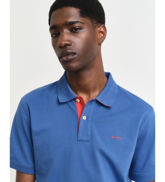 Gant Polo de piqu en contraste azul