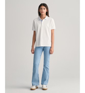 Gant Polo de piqu en contraste Teens blanco