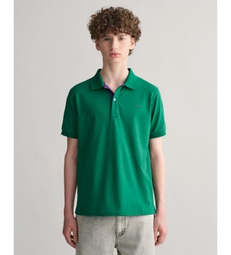 Gant Polo de piqu en contraste verde