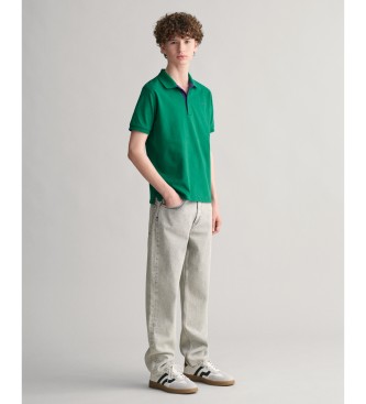 Gant Polo teenager in piqu verde a contrasto