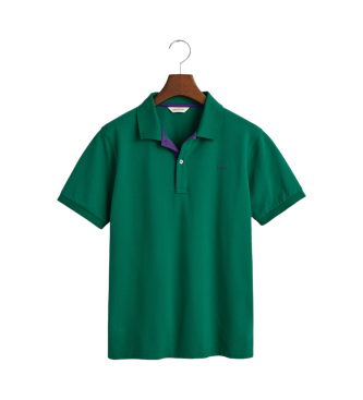 Gant Polo in piqu verde a contrasto