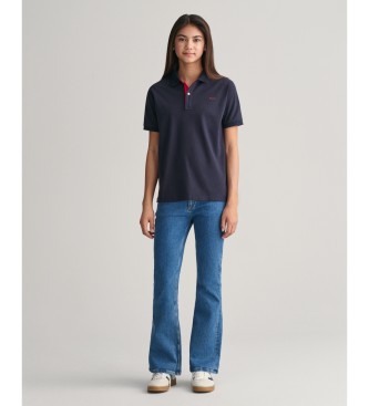 Gant Navy contrast piqu polo shirt