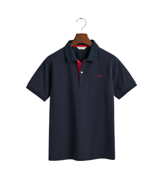 Gant Navy contrast piqu polo shirt